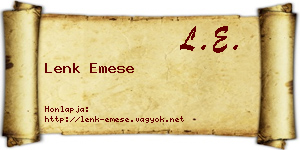Lenk Emese névjegykártya